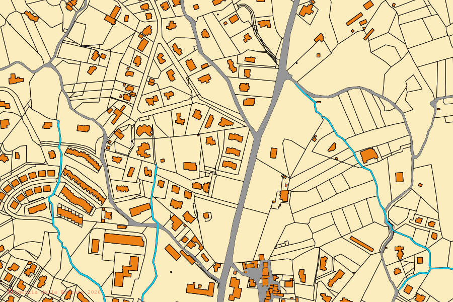 Mappa catastale del centro di Manziana: particelle e fabbricati, cartografia Agenzia delle Entrate