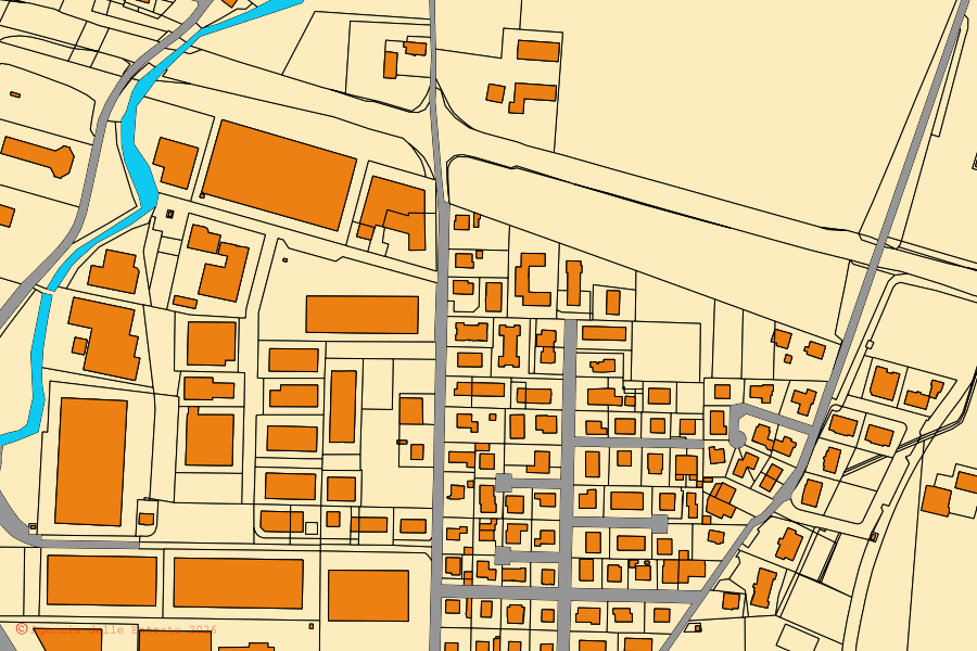 Mappa catastale del centro di Maranello: particelle e fabbricati, cartografia Agenzia delle Entrate