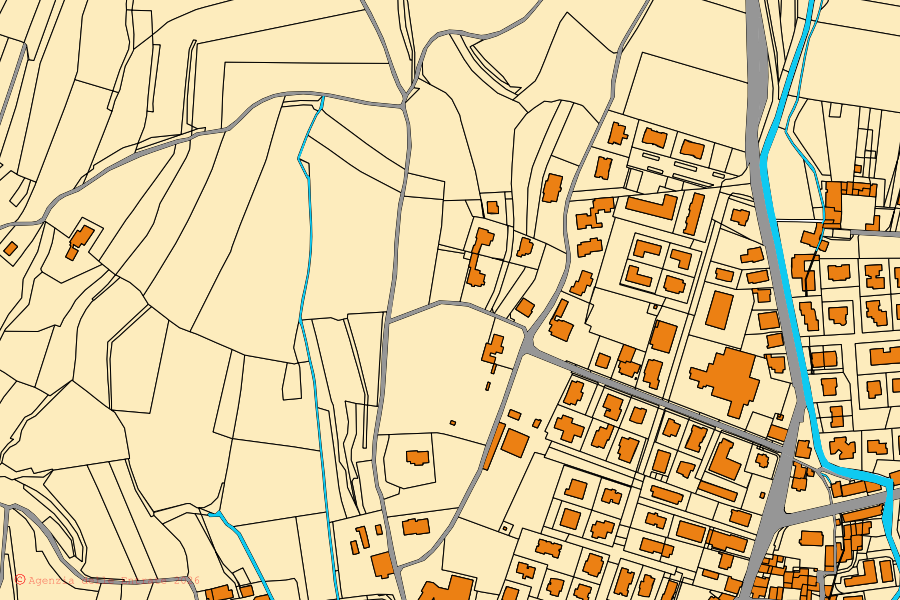 Mappa catastale del centro di Marano di Valpolicella: particelle e fabbricati, cartografia Agenzia delle Entrate