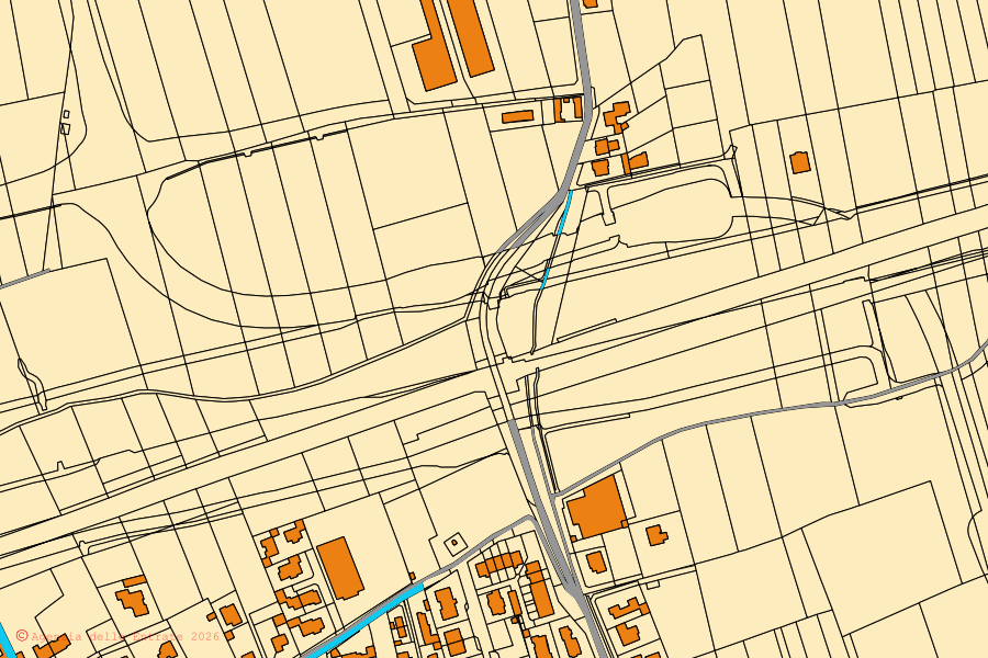 Mappa catastale del centro di Marcallo con Casone: particelle e fabbricati, cartografia Agenzia delle Entrate