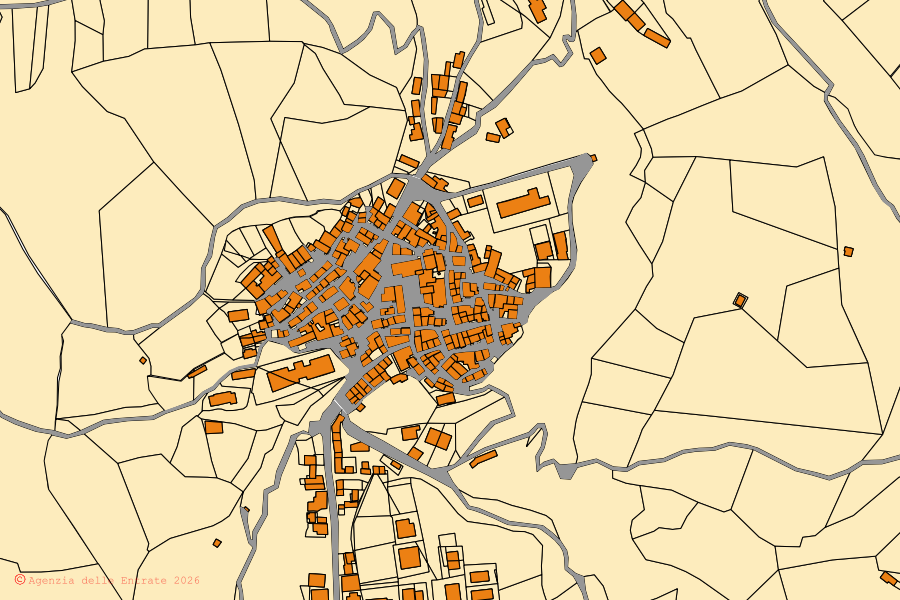 Mappa catastale del centro di Marcedusa: particelle e fabbricati, cartografia Agenzia delle Entrate