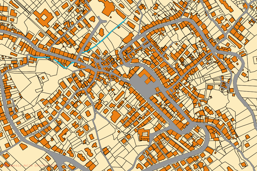 Mappa catastale del centro di Marcellina: particelle e fabbricati, cartografia Agenzia delle Entrate