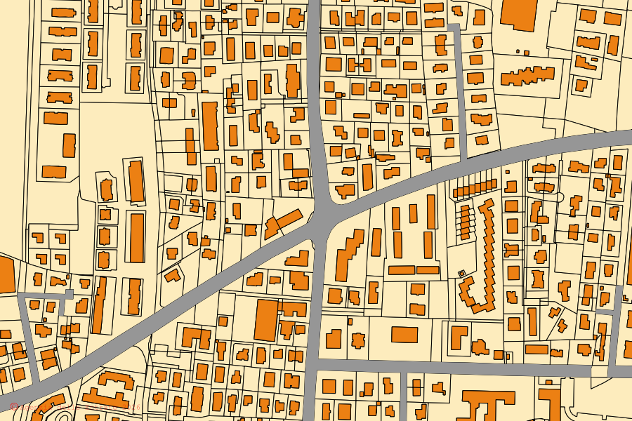 Mappa catastale del centro di Marcon: particelle e fabbricati, cartografia Agenzia delle Entrate