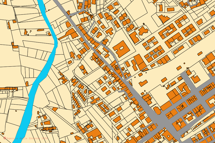 Mappa catastale del centro di Marina di Gioiosa Ionica: particelle e fabbricati, cartografia Agenzia delle Entrate