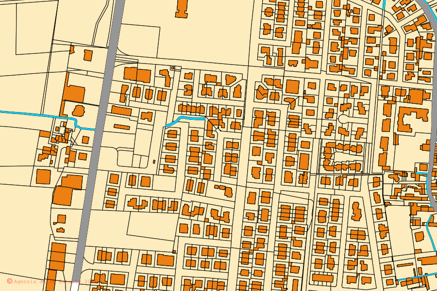 Mappa catastale del centro di Marmirolo: particelle e fabbricati, cartografia Agenzia delle Entrate
