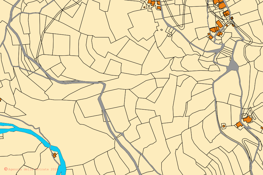 Mappa catastale del centro di Marmora: particelle e fabbricati, cartografia Agenzia delle Entrate