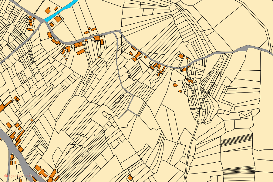 Mappa catastale del centro di Marsico Nuovo: particelle e fabbricati, cartografia Agenzia delle Entrate