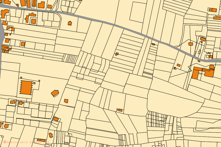 Mappa catastale del centro di Marsicovetere: particelle e fabbricati, cartografia Agenzia delle Entrate