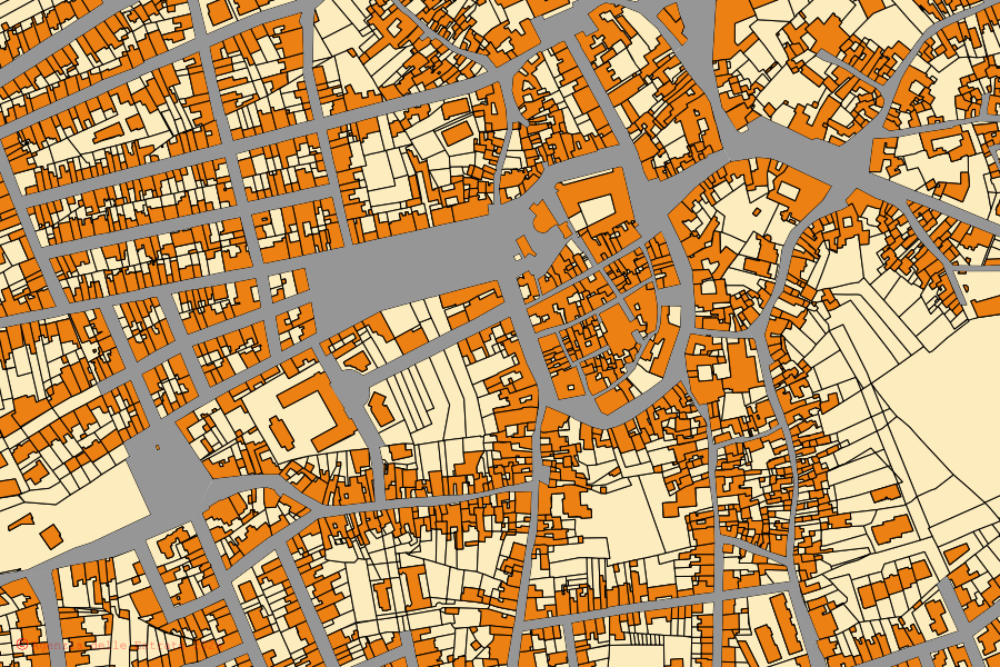 Mappa catastale del centro di Martano: particelle e fabbricati, cartografia Agenzia delle Entrate