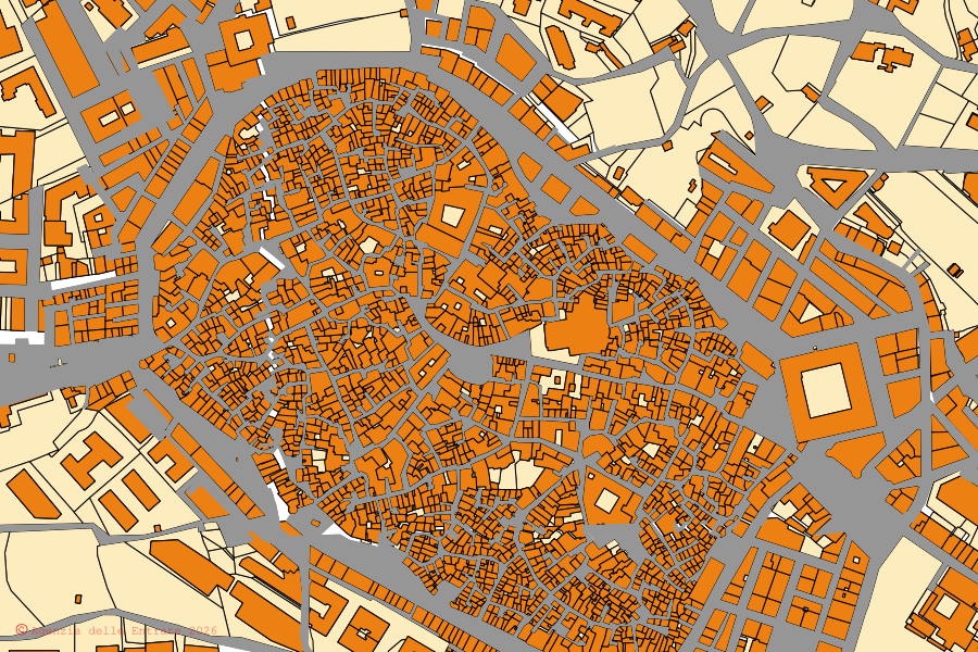 Mappa catastale del centro di Martina Franca: particelle e fabbricati, cartografia Agenzia delle Entrate