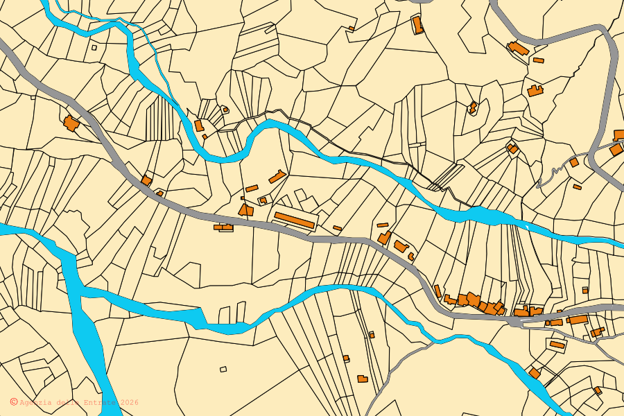 Mappa catastale del centro di Martirano Lombardo: particelle e fabbricati, cartografia Agenzia delle Entrate