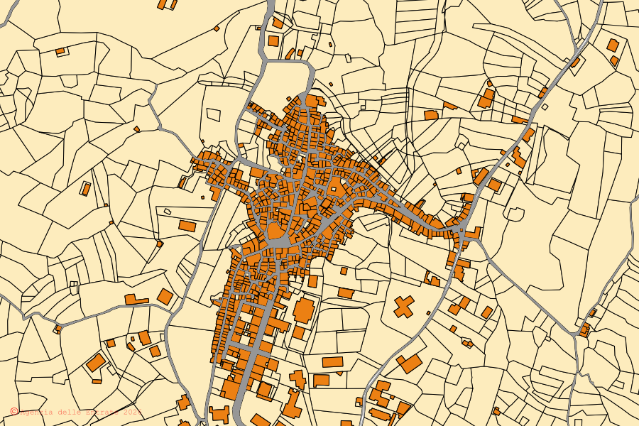 Mappa catastale del centro di Martone: particelle e fabbricati, cartografia Agenzia delle Entrate