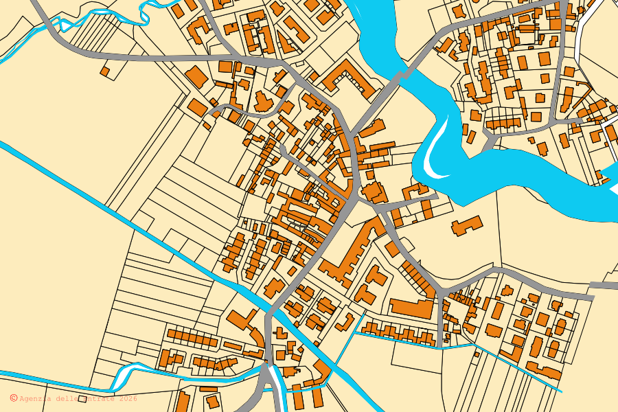 Mappa catastale del centro di Marzano: particelle e fabbricati, cartografia Agenzia delle Entrate