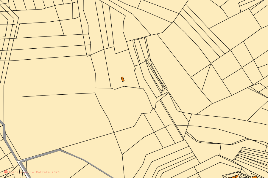 Mappa catastale del centro di Masainas: particelle e fabbricati, cartografia Agenzia delle Entrate