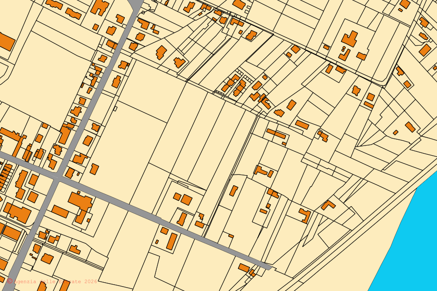 Mappa catastale del centro di Masi: particelle e fabbricati, cartografia Agenzia delle Entrate