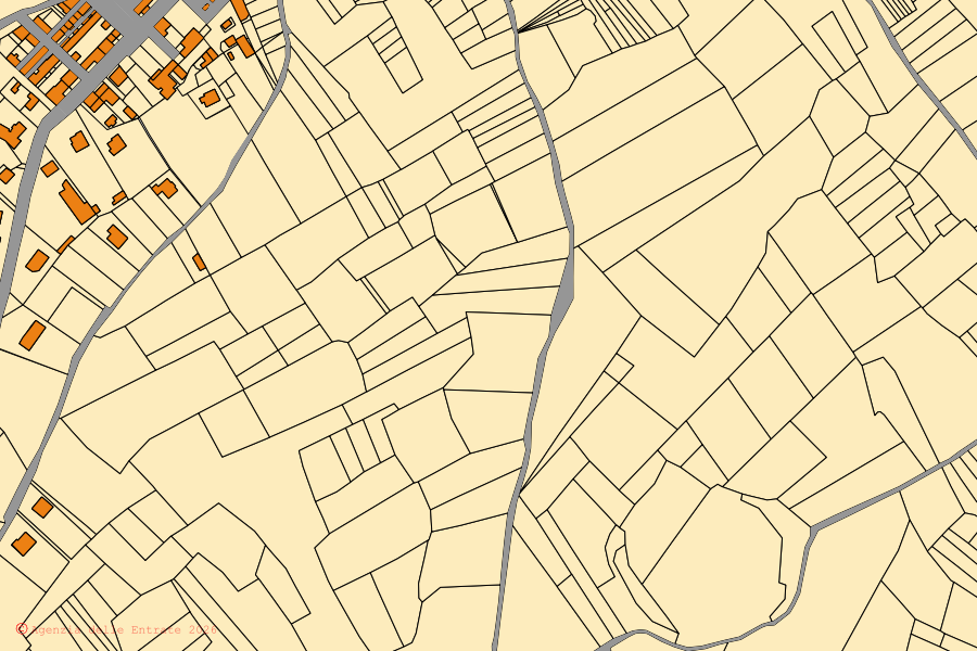 Mappa catastale del centro di Massa d'Albe: particelle e fabbricati, cartografia Agenzia delle Entrate