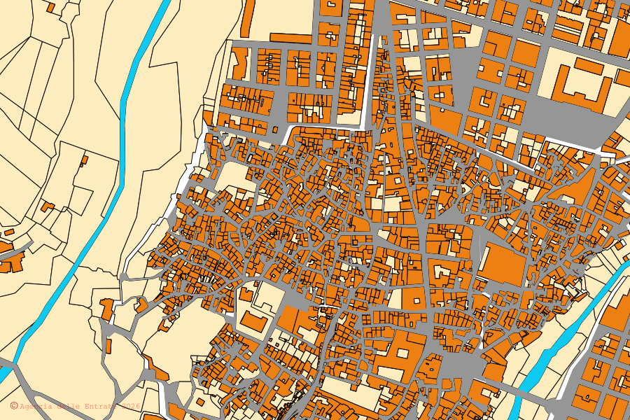 Mappa catastale del centro di Massafra: particelle e fabbricati, cartografia Agenzia delle Entrate