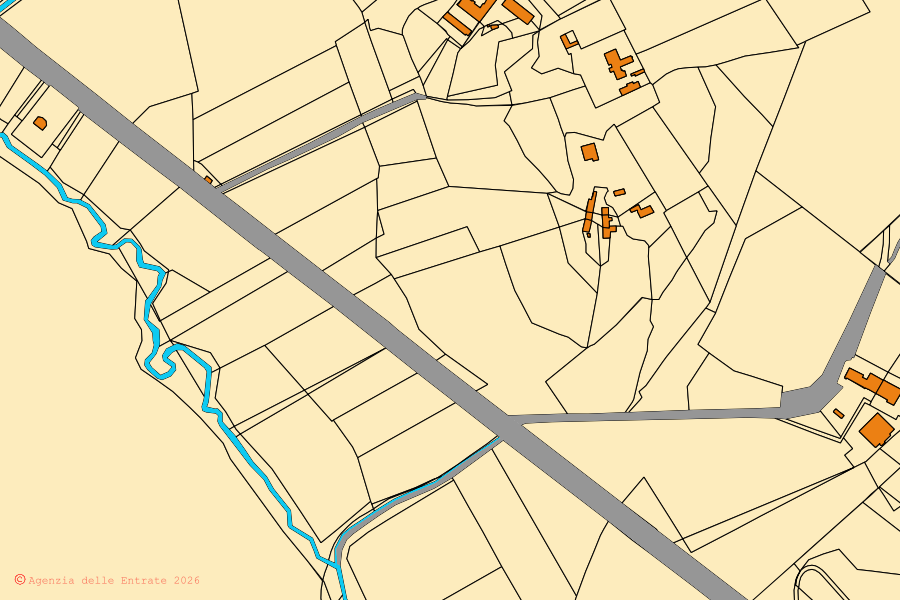 Mappa catastale del centro di Massazza: particelle e fabbricati, cartografia Agenzia delle Entrate