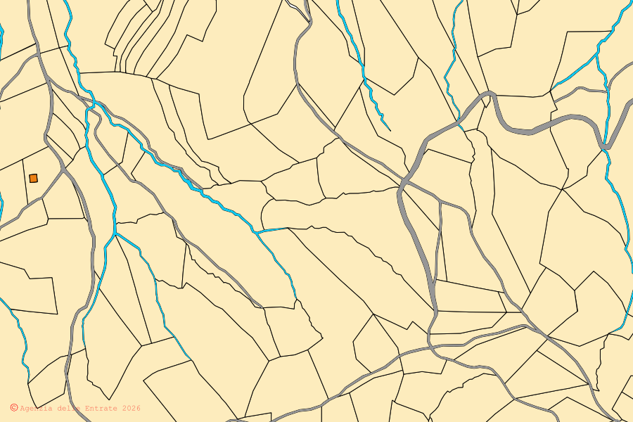 Mappa catastale del centro di Massimino: particelle e fabbricati, cartografia Agenzia delle Entrate