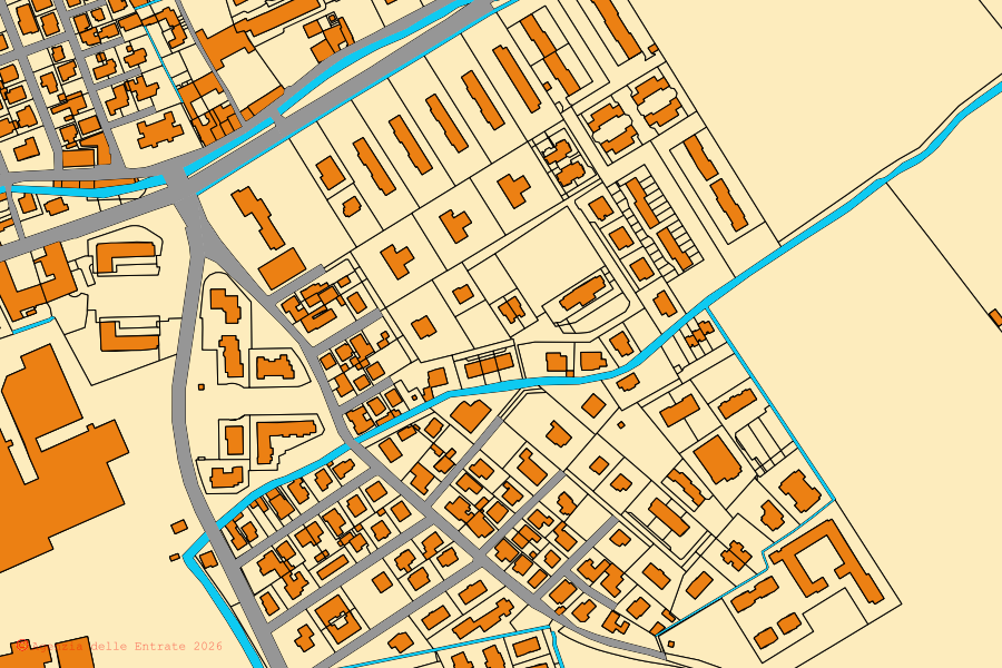 Mappa catastale del centro di Mazzano: particelle e fabbricati, cartografia Agenzia delle Entrate