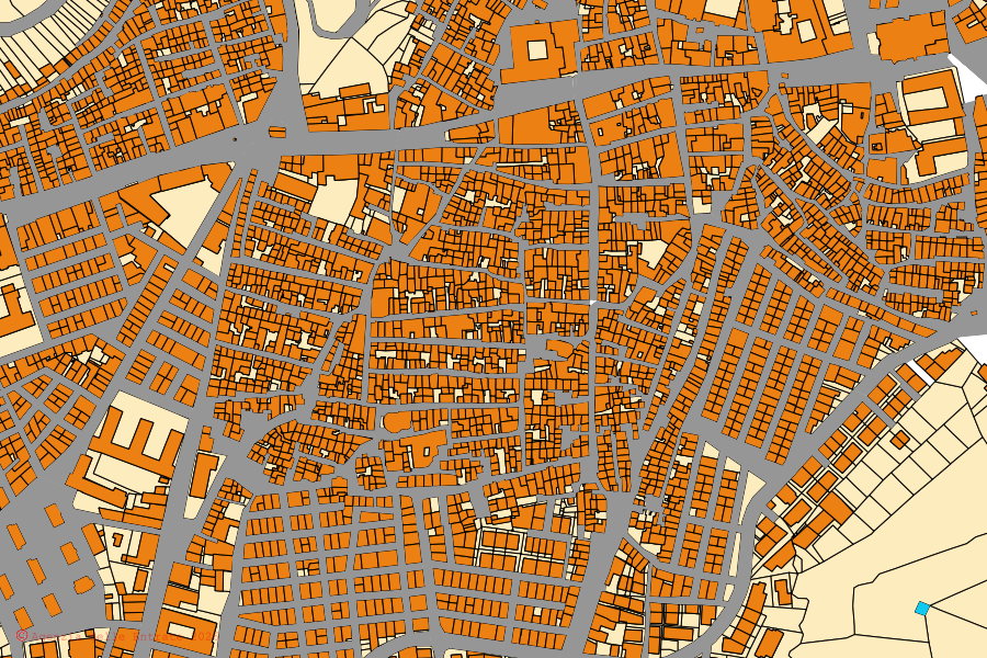 Mappa catastale del centro di Mazzarino: particelle e fabbricati, cartografia Agenzia delle Entrate