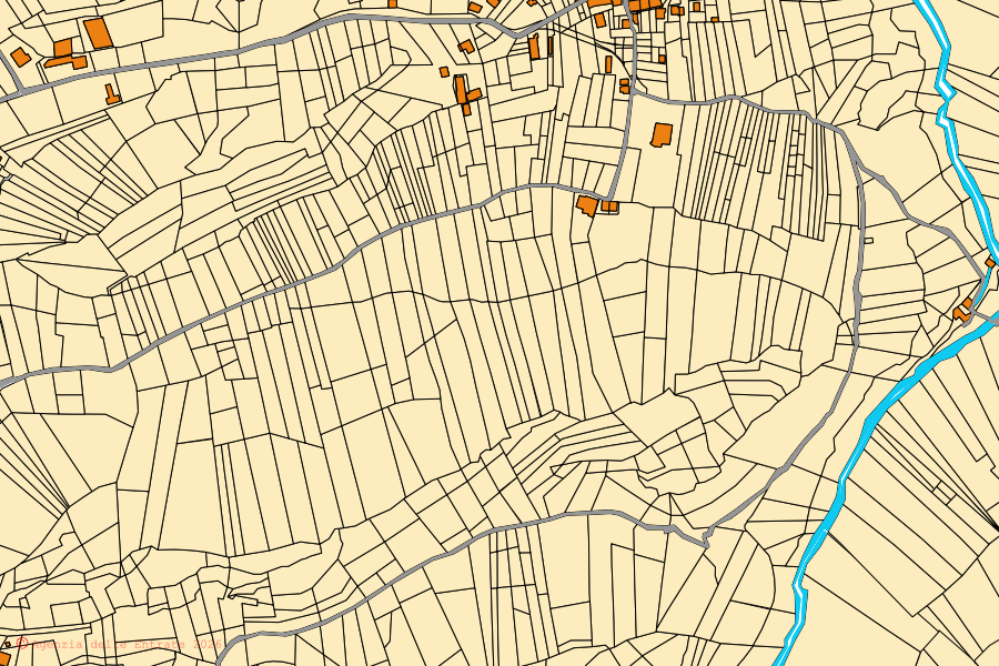 Mappa catastale del centro di Meana di Susa: particelle e fabbricati, cartografia Agenzia delle Entrate