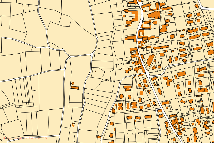 Mappa catastale del centro di Medolago: particelle e fabbricati, cartografia Agenzia delle Entrate