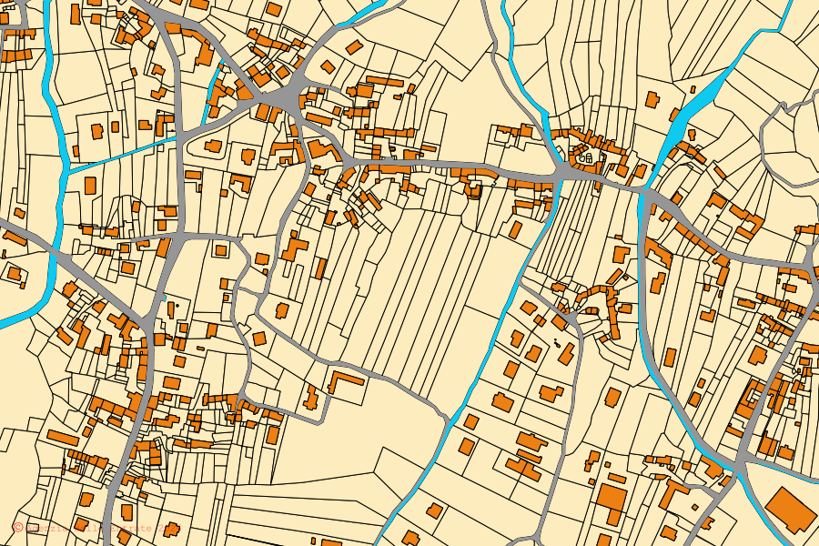 Mappa catastale del centro di Meduno: particelle e fabbricati, cartografia Agenzia delle Entrate
