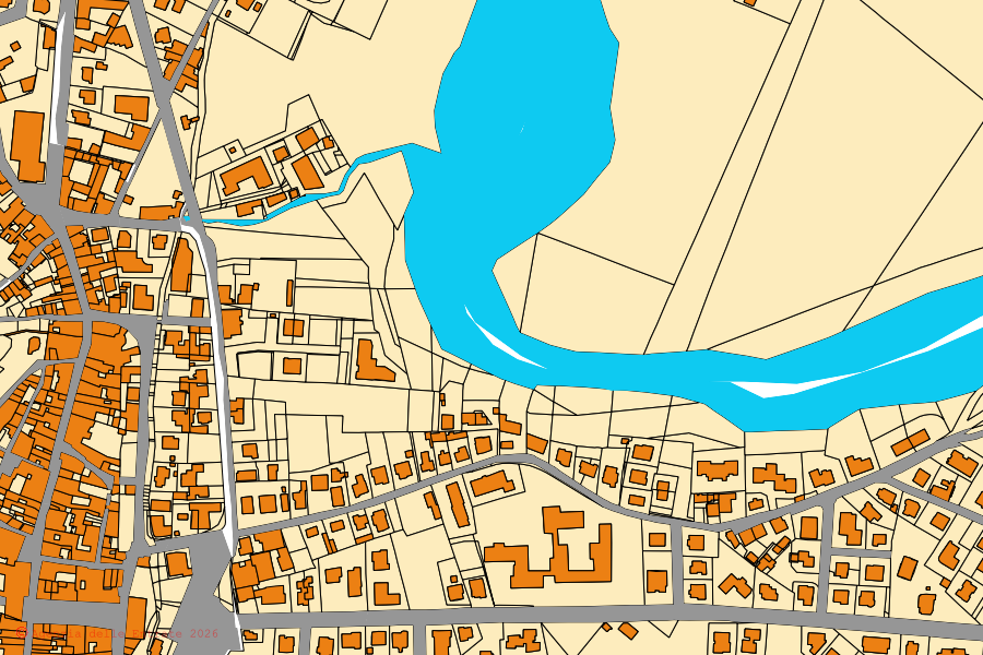 Mappa catastale del centro di Meldola: particelle e fabbricati, cartografia Agenzia delle Entrate