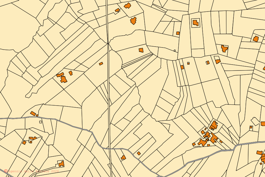 Mappa catastale del centro di Melizzano: particelle e fabbricati, cartografia Agenzia delle Entrate