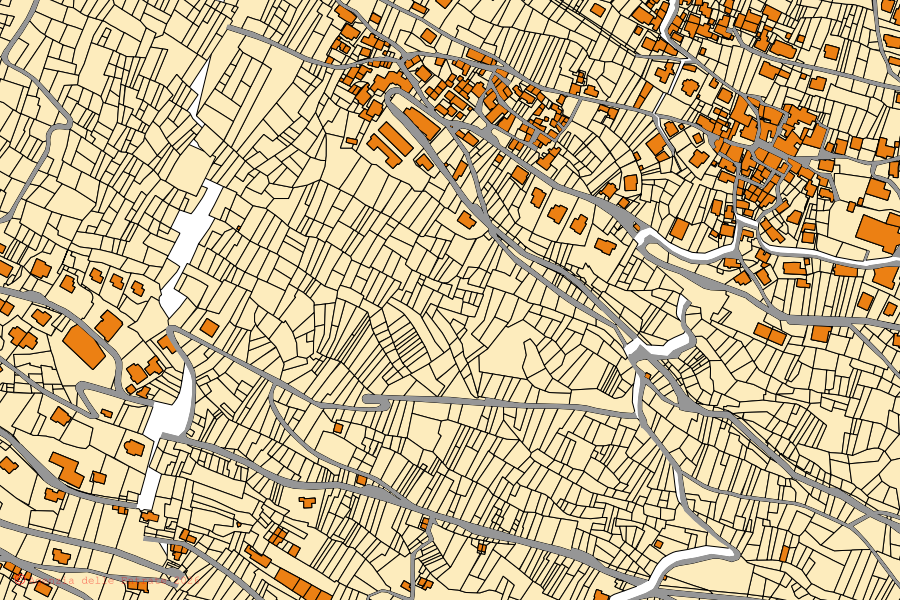 Mappa catastale del centro di Mello: particelle e fabbricati, cartografia Agenzia delle Entrate