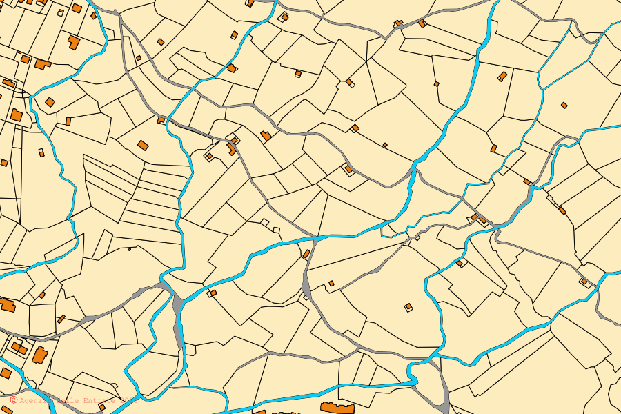 Mappa catastale del centro di Mergozzo: particelle e fabbricati, cartografia Agenzia delle Entrate