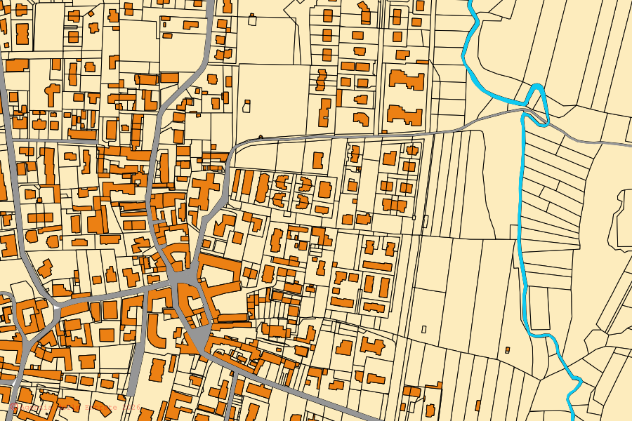 Mappa catastale del centro di Mezzago: particelle e fabbricati, cartografia Agenzia delle Entrate