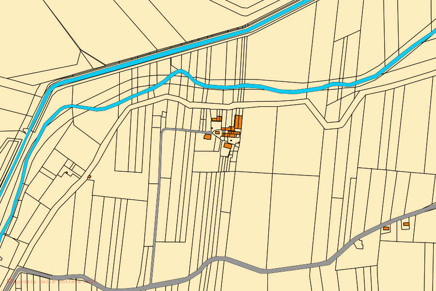 Mappa catastale del centro di Mezzanino: particelle e fabbricati, cartografia Agenzia delle Entrate