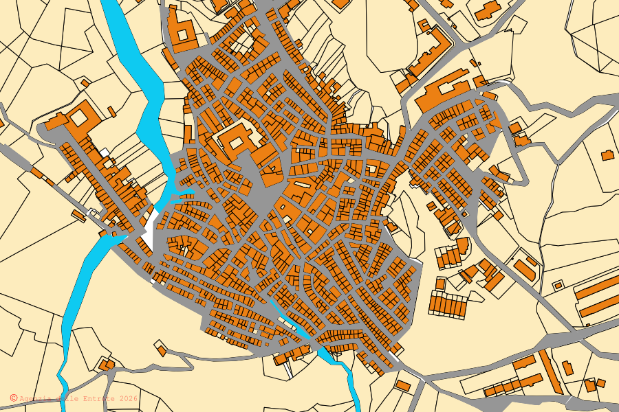 Mappa catastale del centro di Mezzojuso: particelle e fabbricati, cartografia Agenzia delle Entrate