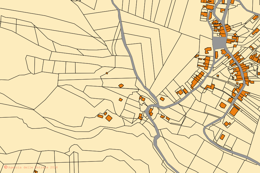 Mappa catastale del centro di Milo: particelle e fabbricati, cartografia Agenzia delle Entrate