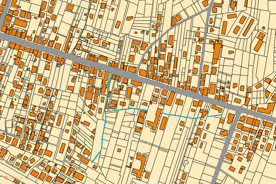 Mappa catastale del centro di Minturno: particelle e fabbricati, cartografia Agenzia delle Entrate