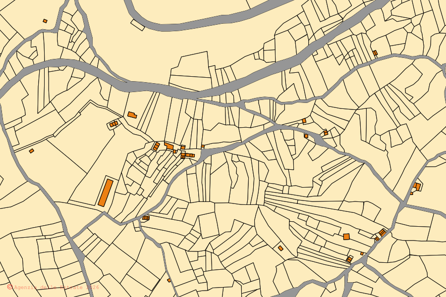 Mappa catastale del centro di Miranda: particelle e fabbricati, cartografia Agenzia delle Entrate