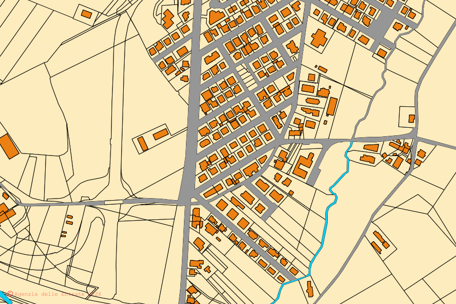 Mappa catastale del centro di Misano Adriatico: particelle e fabbricati, cartografia Agenzia delle Entrate