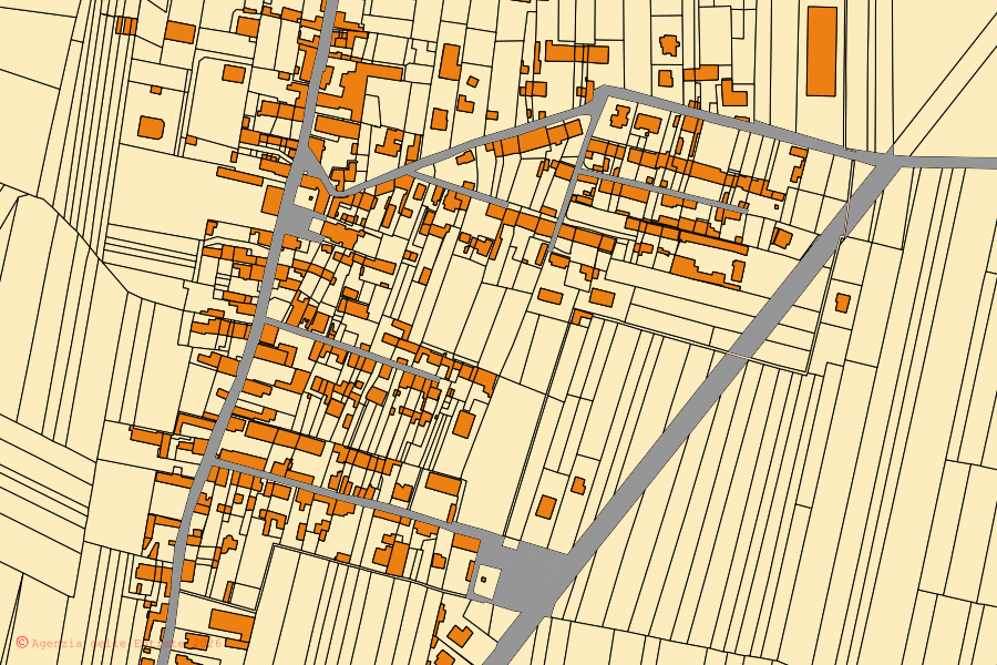 Mappa catastale del centro di Molino dei Torti: particelle e fabbricati, cartografia Agenzia delle Entrate