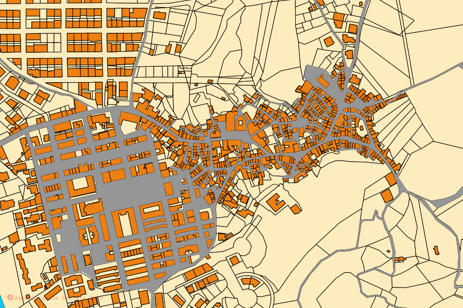 Mappa catastale del centro di Molochio: particelle e fabbricati, cartografia Agenzia delle Entrate
