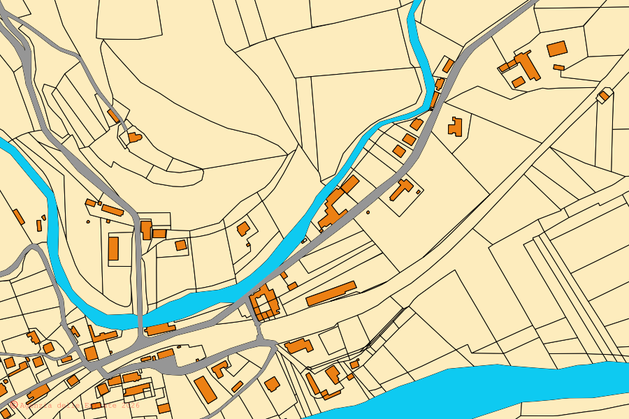 Mappa catastale del centro di Mombaldone: particelle e fabbricati, cartografia Agenzia delle Entrate