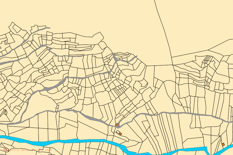 Mappa catastale del centro di Moncenisio: particelle e fabbricati, cartografia Agenzia delle Entrate