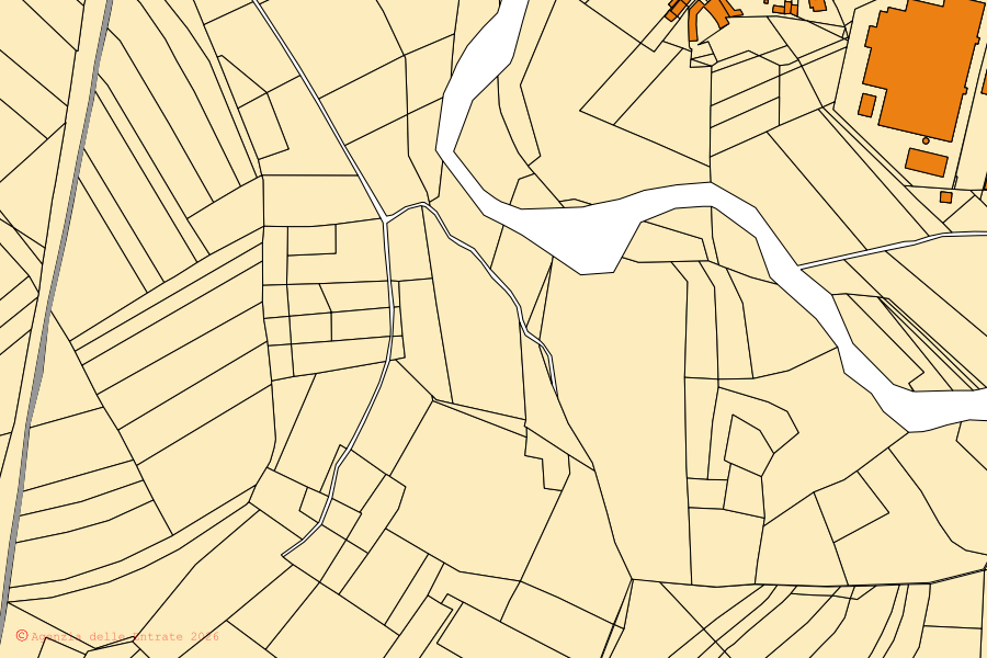 Mappa catastale del centro di Monchiero: particelle e fabbricati, cartografia Agenzia delle Entrate