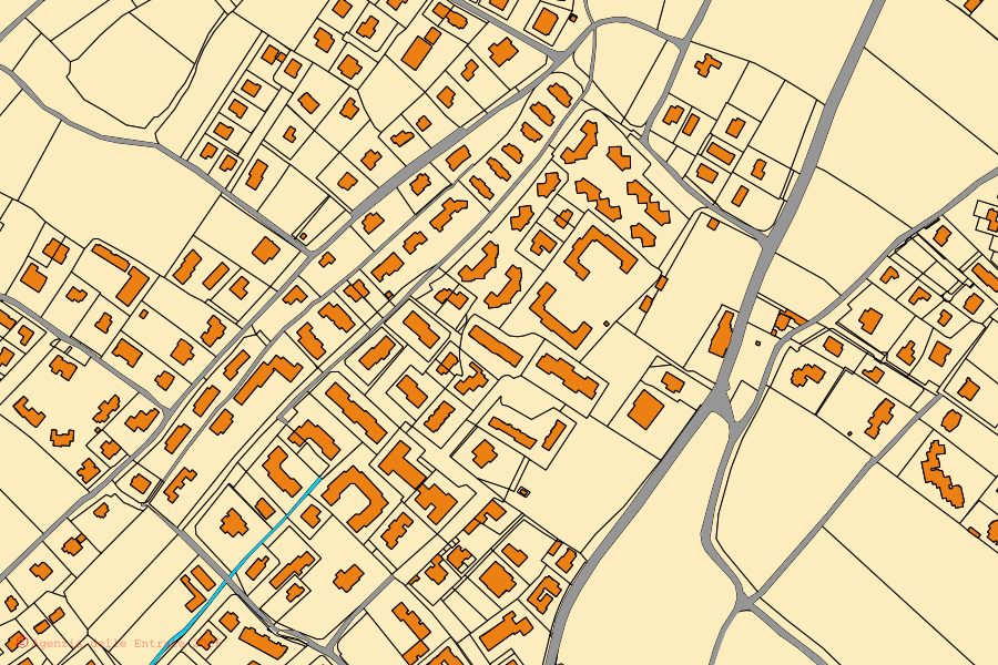 Mappa catastale del centro di Moniga del Garda: particelle e fabbricati, cartografia Agenzia delle Entrate