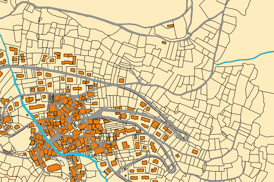 Mappa catastale del centro di Monno: particelle e fabbricati, cartografia Agenzia delle Entrate