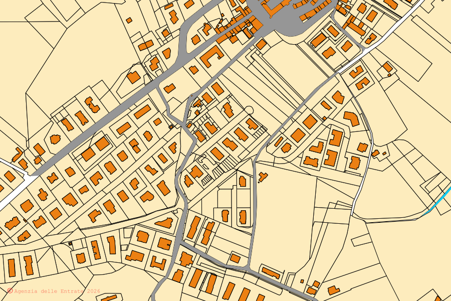 Mappa catastale del centro di Monsano: particelle e fabbricati, cartografia Agenzia delle Entrate