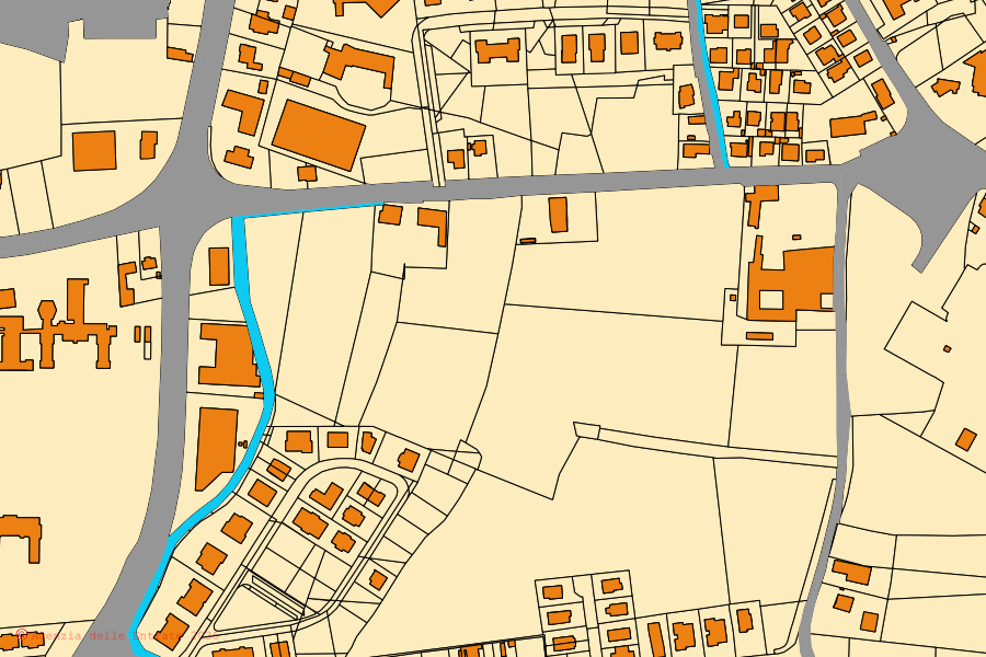 Mappa catastale del centro di Monselice: particelle e fabbricati, cartografia Agenzia delle Entrate
