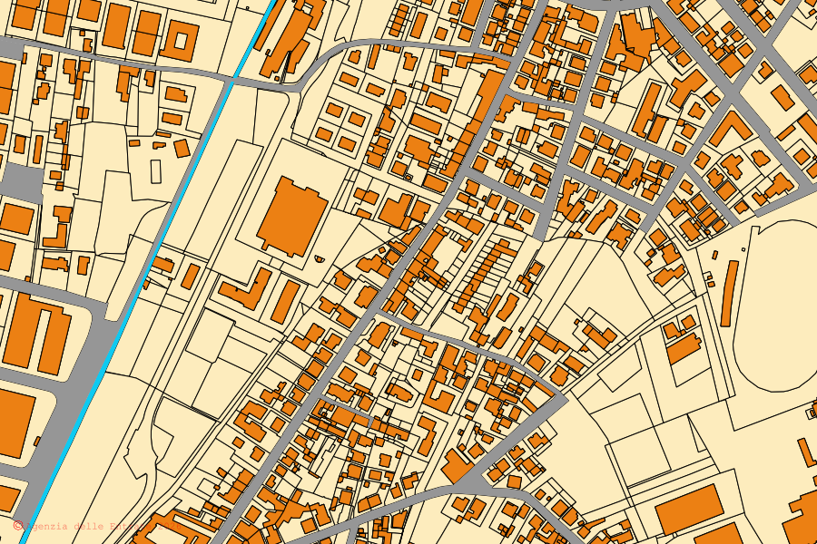 Mappa catastale del centro di Monsummano Terme: particelle e fabbricati, cartografia Agenzia delle Entrate