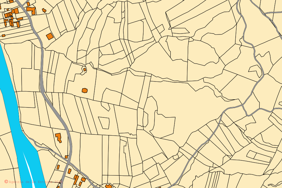 Mappa catastale del centro di Montacuto: particelle e fabbricati, cartografia Agenzia delle Entrate
